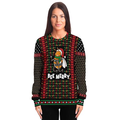 Bee Merry Sweatshirt | Unisex Ugly Christmas Sweater, Xmas Sweater, Holiday Sweater, Funny Sweater, Funny Shirt - Image 4