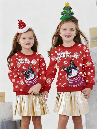 Ugly Christmas Sweatshirts For Kids Xmas Animal Pullover 5-14 Years | 5-14 Years,Soft Fabric,Novelty,Party,Long Sleeve - Image 7