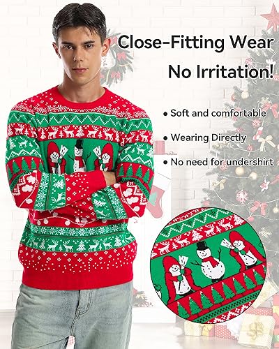 Runhit Ugly Christmas Sweater Men Unisex Crew Neck Knitted Ugly Christmas Sweater Women Funny Pullover For Holiday - Image 5