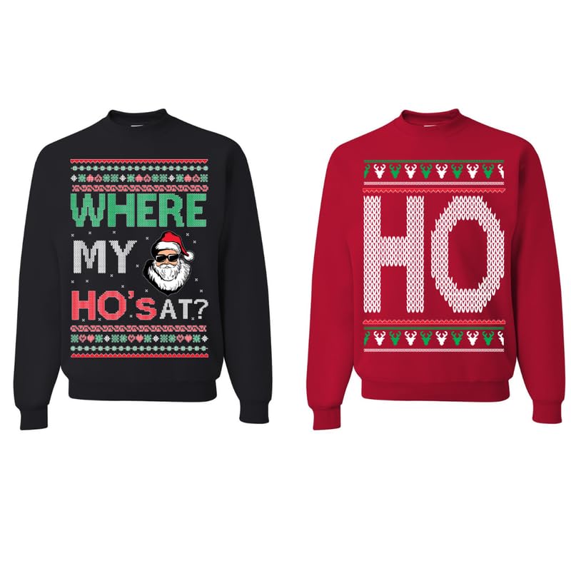 Ugly Christmas Couples Sweaters Adult Him Hers Matching Unisex Christmas Holiday Crewneck Sweatshirts 1 Ugly Christmas Couples Sweaters Adult Him Hers Matching Unisex Christmas Holiday Crewneck Sweatshirts