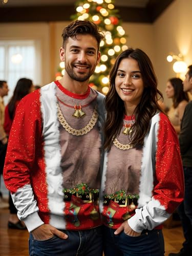 Sankill Ugly Christmas Sweaters For Men Women Funny Christmas Sweater For Couples Ugly Christmas Sweatshirt - Image 2
