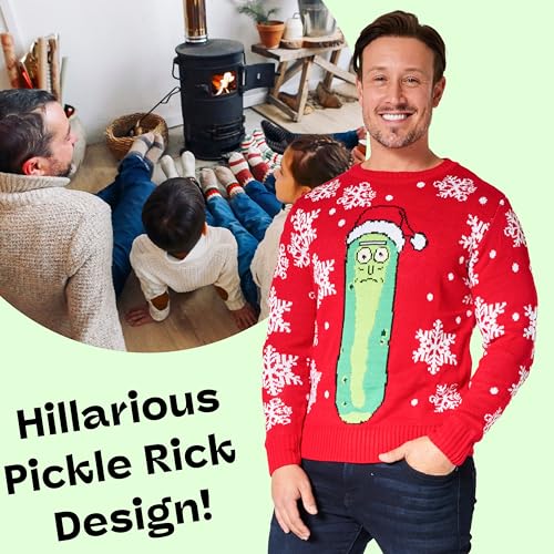 Rick And Morty Christmas Jumper For Men - Warm Cosy Funny Xmas Jumper - Sizes M-2Xl Official Merch - Gifts For Him - Image 3