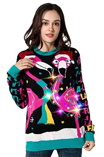 Light Up Ugly Christmas Sweater For Men,Led Funny Xmas Pullover For Party