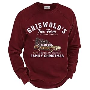 Arvilhill Mens Fleece-Lined Christmas Sweatshirts Raglan Vintage Classic Graphic Pullover (S-3Xl)