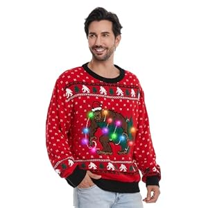 Hsctek Light-Up Knitted Christmas Jumper For Men