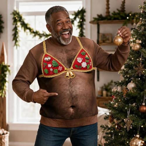 Mens Christmas 3D Ugly Crewneck Sweatshirt Womens Sweater Funny Shirts Tops - Image 6