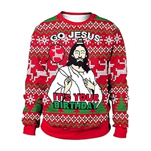 Gtetkde Unisex Ugly Christmas Sweatshirts 3D Printed Funny Graphic Long Sleeve T-Shirt Crewneck Sweatshirts