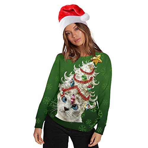 Albizia Unisex Animal Print Crew Neck Ugly Christmas Xmas Pullover Sweatshirt