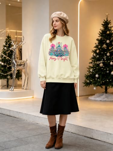Christmas Sweatshirt For Women Xmas Tree Graphic Holiday Pullover Tops - Image 5