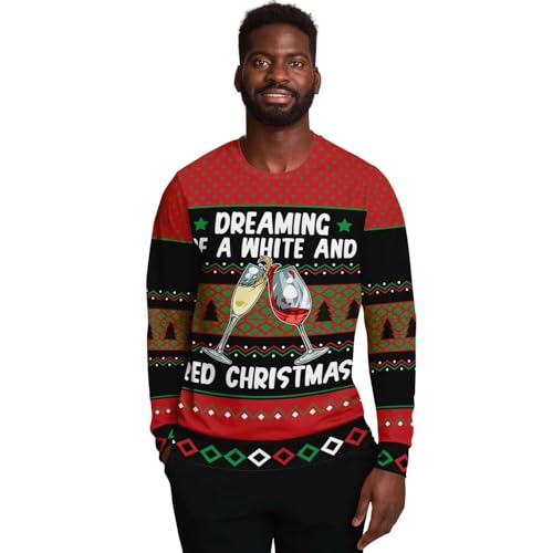 Dreaming Of A White &Amp; Red Christmas Sweatshirt | Unisex Ugly Christmas Sweater, Xmas Sweater, Funny Holiday Sweater, Funny Shirt L - Image 2
