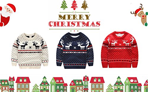 Redodeco Childrens Cotton Christmas Ugly Sweater Pullover Outfit Jumper For Christmas Party Photograph Best Gift