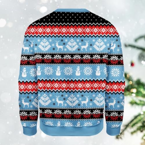 Mens Christmas Crewneck Sweatshirt Funny Xmas Graphic Pullover Tops - Image 4
