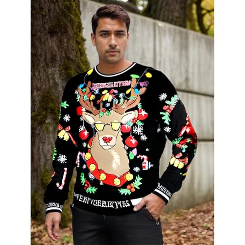 Adults Ugly Christmas Sweatshirt Crew Neck Novelty 3D Printed