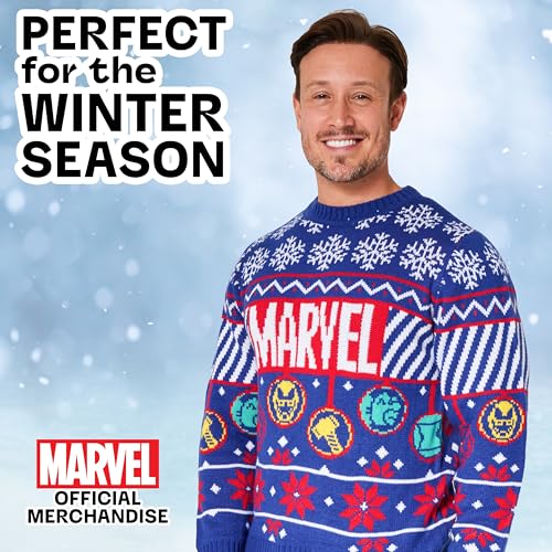 Marvel Ugly Christmas Sweater Men Teens Crew Neck Pullover