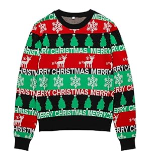 Unisex Ugly Christmas Sweaters Adult Long Sleeve Crewneck Sweaters Funny Top Pullover Xmas Party Family Gatherings