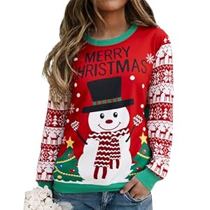 Barlver Fuzzy Fleece Christmas Sweatshirt For Women