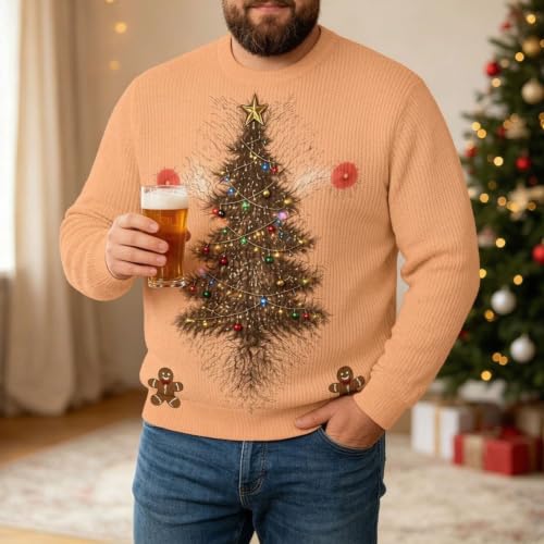 Christmas Sweatshirts For Men 3D Hairy Body Custom Funny Ugly Sweatshirt - Image 2