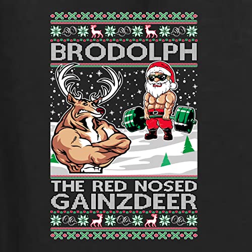 Brodolph Santa Working Out Gym The Red Nosed Unisex Crewneck Sweatshirt 3 Brodolph Santa Working Out Gym The Red Nosed Unisex Crewneck Sweatshirt
