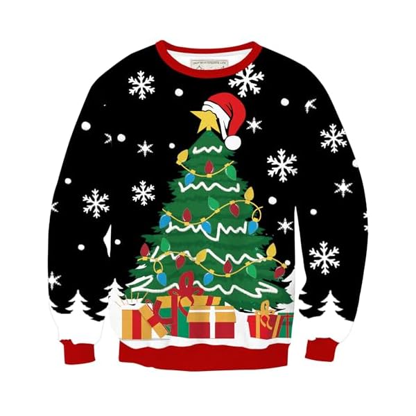 Mainfini Funny 3D Print Christmas Pullover, Unisex