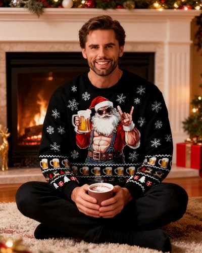 Unicomidea Ugly Christmas Sweater Men Long Sleeve Women Xmas Sweatershirt Pullover 2 Unicomidea Ugly Christmas Sweater Men Long Sleeve Women Xmas Sweatershirt Pullover