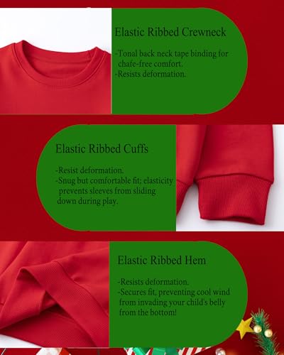Christmas Sweatshirt For Girls Ugly Xmas Santa Cotton Graphic Crewneck Pullover Top 3-12 Years - Image 5