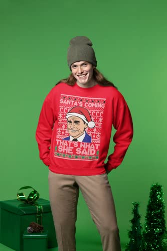 Santas Coming That’S What She Said Michael Scott Ugly Christmas Sweater