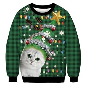 3D Naked Cat And Snowman Christmas Fleece Top, Unisex