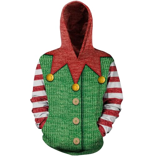 Grajtcin Kids Ugly Christmas Sweater For Boys Girls, Long Sleeves Hoodies Non-Knited Sweatshirt