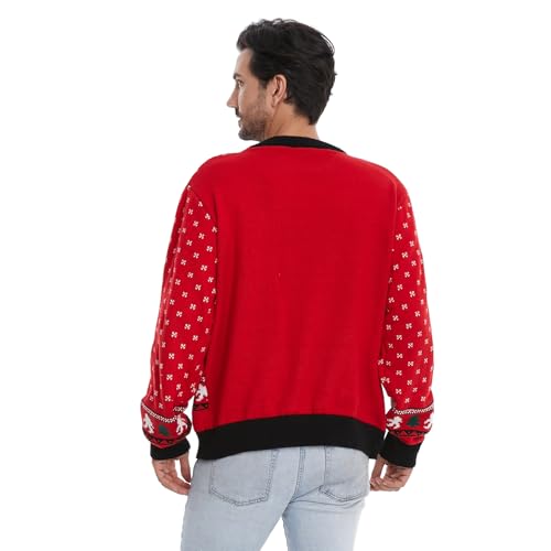 Hsctek Light Up Adults Christmas Knitted Sweater, Ugly Xmas Pullovers Men - Image 4