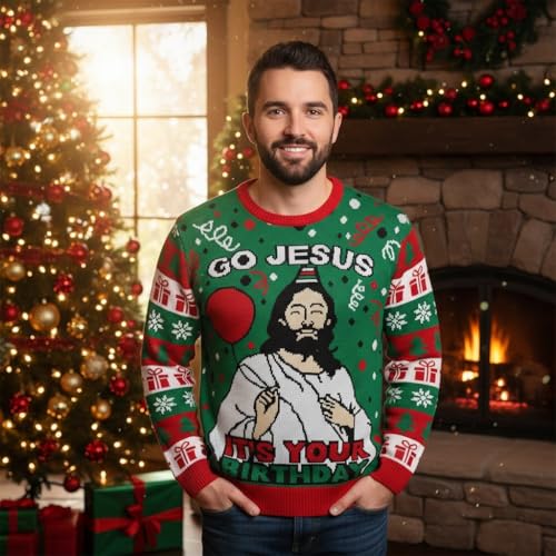 Tstars Santa Sports Ugly Christmas Sweater Men Basketball Hockey Golf - Image 2