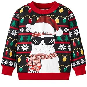 Toddler Boys Girls Christmas Sweatshirt Long Sleeve Baby Santa Claus Sweaters Xmas Winter Clothes 2-7T 8 Toddler Santa Christmas Sweatshirt, Ages 2-7