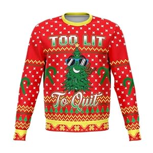 'Too Lit To Quit' Christmas Jumper, Unisex