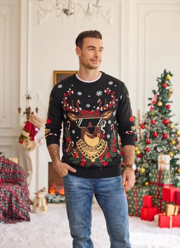 Coofandy Ugly Christmas Sweater Mens Crewneck Long Sleeve Sweaters Pullover 3 Coofandy Ugly Christmas Sweater Mens Crewneck Long Sleeve Sweaters Pullover - Image 3