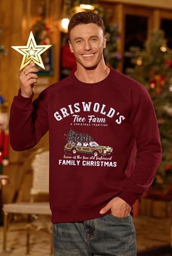 Arvilhill Mens Fleece-Lined Christmas Sweatshirts Raglan Vintage Classic Graphic Pullover (S-3Xl)