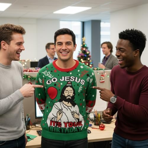 Tstars Santa Sports Ugly Christmas Sweater Men Basketball Hockey Golf - Image 3