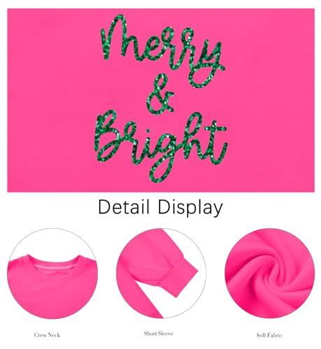Christmas Sweatshirts Women Merry And Bright Christmas Crewneck Shirts Xmas Holiday Glitter Long Sleeve Pullover Top 6 Christmas Sweatshirts Women Merry And Bright Christmas Crewneck Shirts Xmas Holiday Glitter Long Sleeve Pullover Top - Image 6