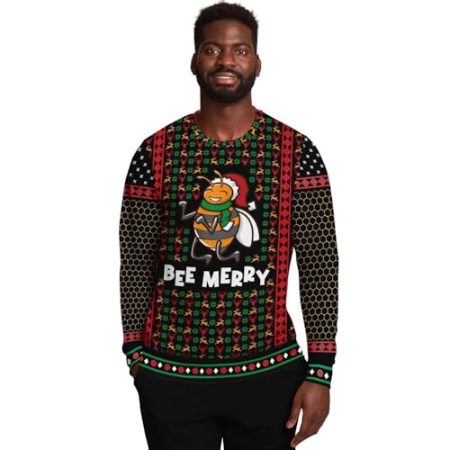 Bee Merry Sweatshirt | Unisex Ugly Christmas Sweater, Xmas Sweater, Holiday Sweater, Funny Sweater, Funny Shirt - Image 2