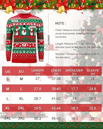 Runhit Ugly Christmas Sweater Men Unisex Crew Neck Knitted Ugly Christmas Sweater Women Funny Pullover For Holiday - Image 6