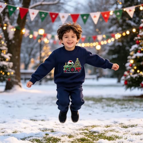 Boys Girls Christmas Sweatshirt Toddler Cotton Long Sleeve Reindeer The Nutcracker Truck Bow Santa Tops 2-7T - Image 4