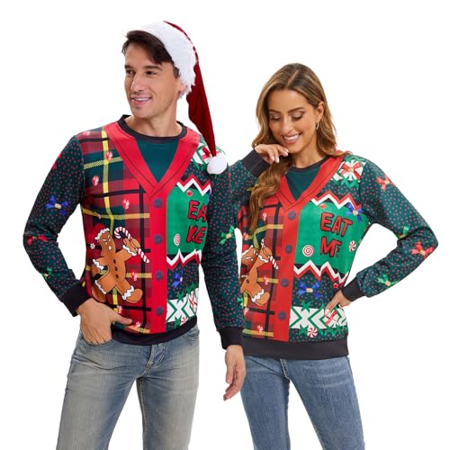 Ugly Christmas Sweater Women, Gingerbread Sweatshirt For Christmas