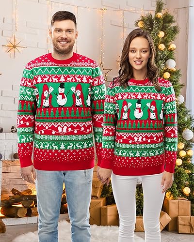 Runhit Ugly Christmas Sweater Men Unisex Crew Neck Knitted Ugly Christmas Sweater Women Funny Pullover For Holiday - Image 3