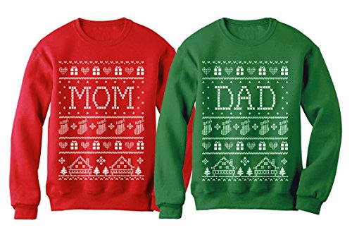 Tstars Mom Dad Matching Christmas Sweatshirts Couples Funny Ugly Xmas