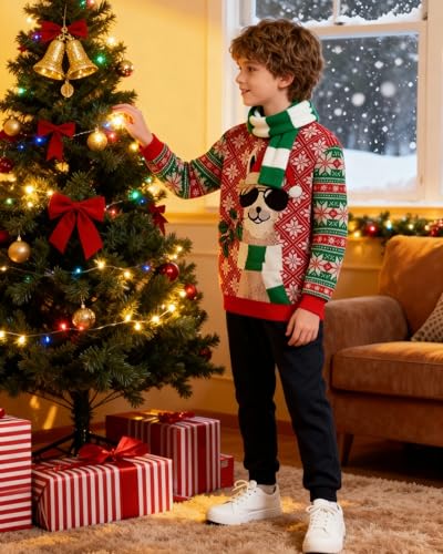 Boys Girls Ugly Christmas Sweatshirt Kids 3D Funny Xmas Long Sleeve Dinosaurs Pullover Sweater Tops T-Shirt - Image 5