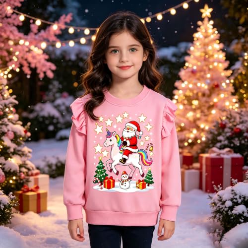 Toddler Girls Christmas Sweatshirt Kids Santa Claus Elk Bear Shirt Xmas Cotton Long Sleeve Tops For 1-7T 3 Toddler Girls Christmas Sweatshirt Kids Santa Claus Elk Bear Shirt Xmas Cotton Long Sleeve Tops For 1-7T - Image 3