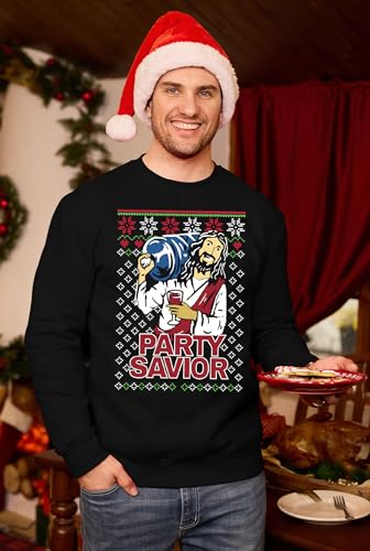 Arvilhill Men’S Fleece-Lined Christmas Sweatshirt Funny Xmas Crewneck Graphic Pullover (S-3Xl)