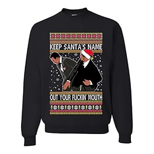 Shark &Amp; Hammer Will Chris Slap Award Show Keep Santa'S Name Out Your Mouth Ugly Christmas Sweater Crewneck Sweatshirt 12 Shark & Hammer Will Chris Slap Award Show Keep Santa’S Name Out Your Mouth Ugly Christmas Sweater Crewneck