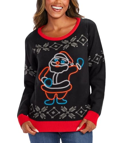 Tipsy Elves Women'S Light-Up Christmas Sweaters - Ugly Christmas Pullovers With Ultra Bright Leds For Women