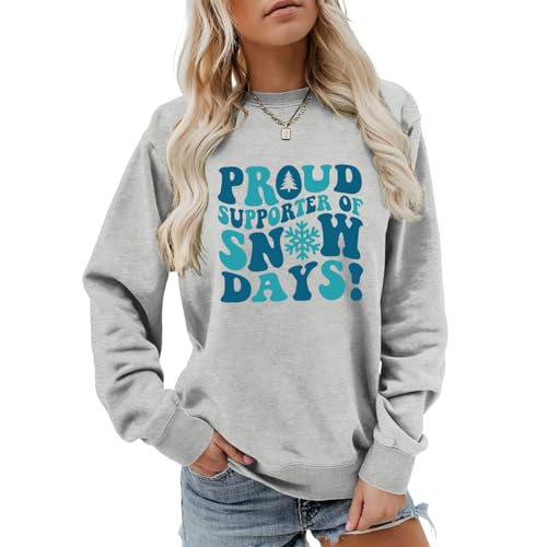 Teacher Christmas Sweatshirts Women Proud Supporter Of Snow Days Teacher Shirt Crewneck Long Sleeve Pullover Tops 2 Teacher Christmas Sweatshirts Women Proud Supporter Of Snow Days Teacher Shirt Crewneck Long Sleeve Pullover Tops