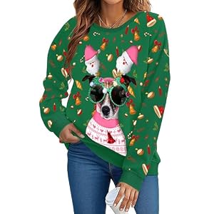 Funny Printed Christmas Pullover For Women
