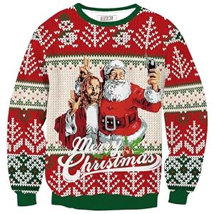 Loose Fit 3D Print Christmas Sweatshirt For Men, S-3Xl